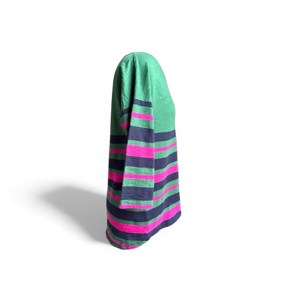 Boden Green and Pink Striped 3/4 Sleeve Top - Picture 4 of 5